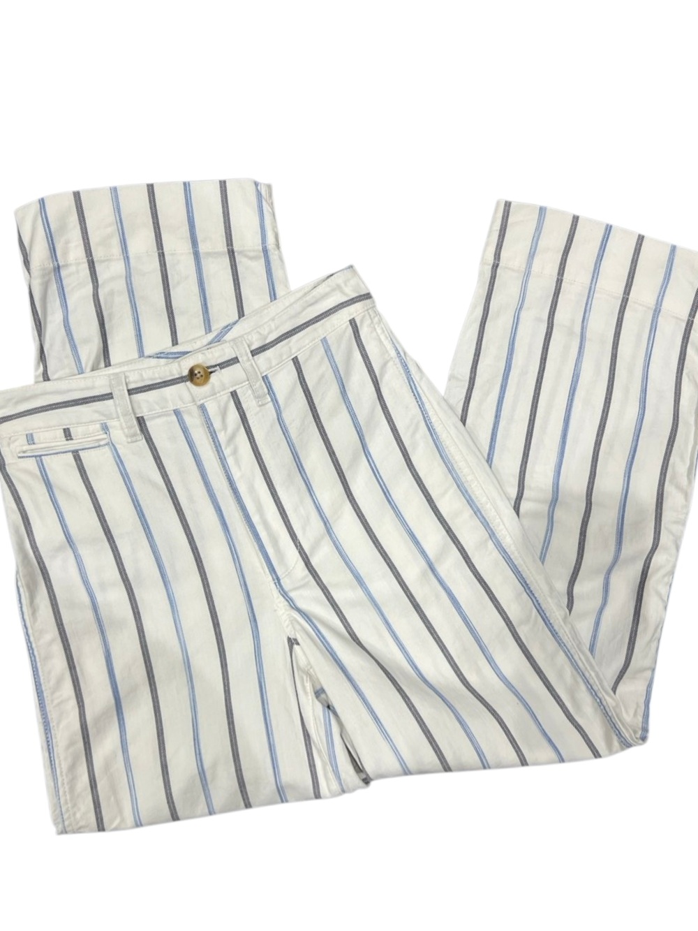 Madewell Slim Emmett Wide-Leg Crop Pants in Montpellier Stripe Size 24
